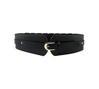 KOEMCY Cinturón Ancho Mujer Vintage Cinturones Anchos Cinturón Ancho Elástico Cinturones Cintura Corsé Ajustable de Señoras para Vestidos Abrigos Pantalones (Negro)