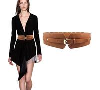 KOEMCY Cinturón Ancho Mujer Vintage Cinturones Anchos Cinturón Ancho Elástico Cinturones Cintura Corsé Ajustable de Señoras para Vestidos Abrigos Pantalones (Marrón)