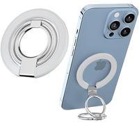Koemcy Soporte De Anillo para Teléfono Móvil Soporte De Anillo Giratorio 360 Grados Agarre para Smartphone Compatible con iPhone Y Android Azul Claro 1 Unidad(White)