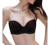KOEMCY Sujetador Bandeau sin Tirantes para Mujer Sujetadores sin Aros Invisible Push Up Bra con Retirable Tirantes para Vestido de Noche Antideslizante para Mujer (32/70AB)