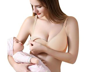 KOEMCY Sujetadores Mujer sin Aros Push up Forma U Lactancia Cómodo Sujetador sin Costuras Efecto Reductor Soporte Óptimo Tirantes Ajustables Uso Diario(Beige/M)