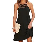 KOEMCY Vestidos Playa Mujer Halter Cuello Trenzado Vestido Playero Ropa Verano Traje Baño Pareo Corto Suelto Vacaciones Bikini Cover up Beach Dress