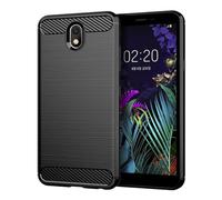 König Design Funda de mano compatible con LG K30 2019 funda protectora carcasa carcasa carcasa aspecto cartbon negro