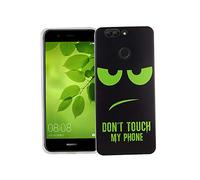 König Diseño Funda de Móvil Compatible con Huawei Funda Protectora Silicona Sturzsichere de la Contraportada Funda para Móvil - Don't Táctil My Teléfono Verde Negro, Huawei Nova 2 Plus