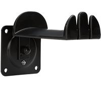 K&M 16310 Soporte de pared para auriculares, negro, acero - con soporte de goma para 2 auriculares supraaurales - fijación estable