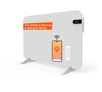 Könighaus Calefactor infrarrojo dual inteligente de 450 W con control Wi-Fi a través de aplicación y mando a distancia, incluye patas para toallero y material de fijación Color: Blanco