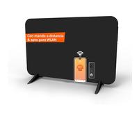 Könighaus Calefactor infrarrojo dual inteligente de 450 W con control Wi-Fi a través de aplicación y mando a distancia, incluye patas para toallero y material de fijación Color: Negro