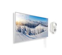 Könighaus Calefactor por Infrarrojos con Cuadro, 450 Vatios + Termostato Inteligente y Aplicación Könighaus - Estufa de Pared de Bajo Consumo - TÜV SÜD - Marco Blanco (07. Paisaje nevado)