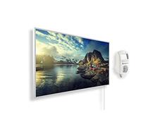 Könighaus Calefactor por Infrarrojos con Cuadro, 600 Vatios + Termostato Inteligente y Aplicación Könighaus - Estufa de Pared de Bajo Consumo - TÜV SÜD - Marco Blanco (06. Vistas de Noruega)