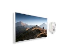 Könighaus Calefactor por Infrarrojos con Cuadro, 800 Vatios + Termostato Inteligente y Aplicación Könighaus - Estufa de Pared de Bajo Consumo - TÜV SÜD - Marco Blanco (11. Senderismo)
