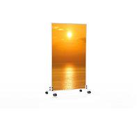 Könighaus radiador eléctrico de infrarrojos - 1200 vatios - Bajo consumo = se calienta en 2 minutos - Con patas y termostato - Calefactor móvil - atractivo con diseño: Sol