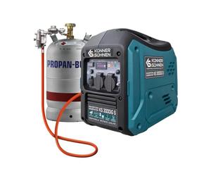 Könner&Söhnen 3000iG S Generador con inversor de 3,3 kW, generador de electricidad de gasolina y GLP