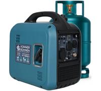 Könner&Söhnen KS 1900iG S Generador inverter gasolina GLP 2,0kW | Generador silencioso, ligero 17kg, onda sinusoidal pura, generador dual fuel 230V, modo Eco, USB, Euro-5, para camping