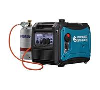 Könner&Söhnen KS 4000iEG S Generador inverter gasolina GLP 4,4kW | Generador de emergencia, arranque eléctrico, pantalla LED, corriente estable,para autocaravana,generador dual fuel portátil