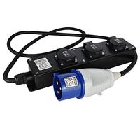 Könner & Söhnen KS EX1.5M-3S - Adaptador alargador (longitud del cable: 1,5 m, enchufe eléctrico: 1 x 32 A/250 V, enchufes con válvula: 3 x 16 A/250 V.