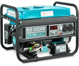 Könner & Söhner Generador de gasolina KS 3000E, grupo electrogeno de 3000 W,con arranque manual/eléctrico, 2x16A (230 V), 12V, generador electrico tiene (AVR), protección ante sobrecargas