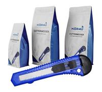 kör4u 10 cúteres ideales para trabajos de corte en el ámbito de las manualidades, aficiones y bricolaje. Cúter multiusos con cuchillas de 18 mm, cuchillo Stanley, cuchillo japonés