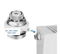 kör4u - 5 purgadores automáticos para radiadores (12,7 mm, latón niquelado, válvula antirretorno, autosellante)