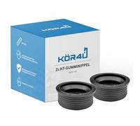 Kör4u - Juego de juntas de sifón de fregadero (40 x 50 mm, negro, manguito de goma, conexión de goma para manguera de drenaje