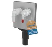 kör4u Sifón para lavadora APS6 de acero inoxidable DN40 DN50 con apertura de mantenimiento, sifón empotrado para conectar dos dispositivos, conexión de aguas residuales, según EN 274