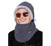 Koerye Pasamontañas Térmicos de Invierno Pasamontañas Esqui para Hombre Mujere Balaclava Gorro Forro Polar Multifuncional Prueba de Viento Cálido Forro Balaclava Sombrero Gris Oscuro