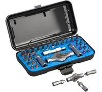 Koeutoze Destornillador de carraca 24 en 1 - Juego de destornilladores magnéticos de precisión con 24 puntas, mango de aluminio extraíble, herramientas compactas para reparación, Azul