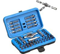 Koeutoze Juego de Destornilladores Magnéticos 42 en 1, Destornillador de Trinquete con Manija T y Estuche de Almacenamiento, 40 piezas Puntas (Ph, Pz, Sl, Hex, T, TH) para Trabajos de Precisión, Azul