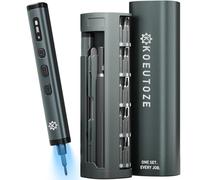 Koeutoze Mini Destornillador Eléctrico, 78 en 1 Destornillador Eléctrico de Precisión con 72 Puntas Magnéticas - 5 Ajustes de Torque, Kit Destornilladores con 4 LED para Bricolaje, Móvil, Relojes