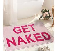 KOEXM Get Naked - Alfombra de baño antideslizante de 16 x 24 pulgadas, color rosa suave, lindas alfombrillas de baño para bañera y ducha, lavable a máquina, decoración estética de apartamento para