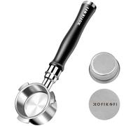 KOFIKOFI Portafiltro sin fondo de 51 mm, 3 orejas, filtro portaportatil sin fondo, compatible con DeLonghi Dedica EC680/EC685, Smeg, EUPA, portafiltros de acero inoxidable con colador, cesta de filtro