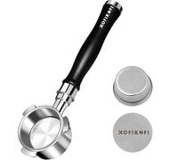 KOFIKOFI Portafiltro sin fondo de 51 mm con pantalla de disco y cesta de filtro de acero inoxidable, portafiltro espresso desnudo de 3 orejas para máquinas de café Delonghi Dedica EC680/EC685 y Smeg