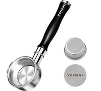 KOFIKOFI Portafiltro sin fondo de 58 mm con pantalla de disco y cesta de filtro de acero inoxidable, portafiltro Espresso Naked de 2 orejas, compatible con E61, Flair 58, ECM, Rocket, Sanremo,