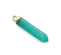 KOFORD Colgantes de Piedra semipreciosa en Forma de Prisma Hexagonal Pilar de Cristal DIY for Collar 2 uds (Color : Green -2pcs)