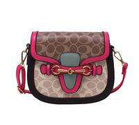 kofoviv Bolso cruzado pequeño para mujer, con hebilla dorada, de cuero, diseño de moda, Rosado