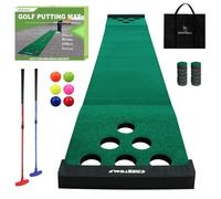 KOFULL Alfombrilla Putting Golf Alfombras de Entrenamiento (2 putters + 6 Pelotas) para Practicar y Divertirte en casa o en la Oficina