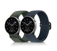 KoGiio Correa 20mm para Amazfit GTR Mini/GTS 4/Bip 3 Pro/U Pro, Banda de Reloj de Nailon Trenzada de Repuesto para Amazfit GTS 3/2e/2 Mini - Azul Marino y Verde