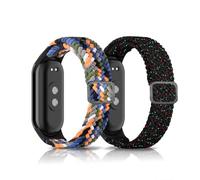 KoGiio Correa para Xiaomi Smart Band 10/9 / 8 /Xiaomi Mi Band 10/9 / 8, Reloj Correa Nailon Trenzada de Repuesto - Estrella negra & Arcoiris gris