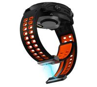 KoGiio Silicona QuickFit 26mm Correa para Garmin Descent Mk3i 51mm/Epix 2 Pro 51mm/tactix 7 AMOLED/Fenix 7X Pro Solar /7X/6X（GPS/Pro/Sapphire GPS）, Hombres Reemplazo Magnético Correas - Negro/Naranja
