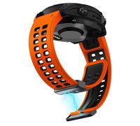 KoGiio Silicona QuickFit 26mm Correa para Garmin Descent Mk3i 51mm/Epix 2 Pro 51mm/tactix 7 AMOLED/Fenix 7X Pro Solar /7X/6X（GPS/Pro/Sapphire GPS）, Hombres Reemplazo Magnético Correas - Naranja/Negro