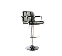 KOGJOGH Taburetes de Bar Simple and Advanced Hand Bar Chair, Leather Bar Chair, Barber Swivel Stool with Arm Rest(Schwarz)