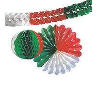 Kogler - Set de decoración de Las Naciones en Bolsa, cartón, Papel, Verde/Blanco/Rojo, Talla única
