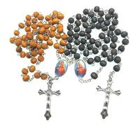 KOGMMYSEVP Collar con aroma de rosario de madera de 7 mm de color marrón con fragancia de rosa, more than 40cm