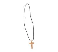 KOGMMYSEVP Collar hecho a mano de madera natural con colgante religioso para visión trasera de coche, joyería única de oración para hombres y mujeres, recuerdo significativo, regalo versátil