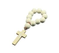 KOGMMYSEVP - Pulseras religiosas de oración para bautizo, cruces cristianas con cuentas de madera, cuentas de dedos, preferencias populares, 42mm*24mm