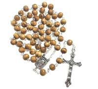 KOGMMYSEVP Rosario de madera de olivo de 7 mm, rosario de pino, collar, more than 40cm