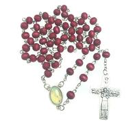 KOGMMYSEVP Rosario de perfume de madera de 7 mm, Virgen María, collar con fragancia de rosa, Medium