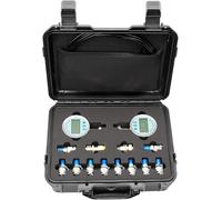 KOGTYB Kit de prueba de presión hidráulica digital, juego de probador de manómetro hidráulico con 2 medidores digitales (16MPa/80MPa)