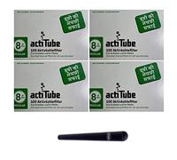 kogu actiTube - Juego de filtros de carbón activo con 2 tapas de cerámica, 8 mm, incluye funda J (4 x 100 (400))