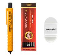 Koh-I-Noor 5301 Portaminas de 5,6 mm - Porta Minas Moderno de Plástico con Juego de Minas de Grafito 4865 2B y Borrador Sacapuntas intervisio - para el Colegio, la Oficina, Escritores, Artistas