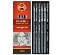 Koh-I-Noor 8915 PROGRESSO - Juego de grafito/acuarela, lápices completos sin madera - juego de 2 (cada uno de 6 piezas incluye 1 lápiz soluble en agua)